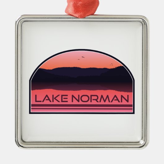 Lake Norman North Carolina Red Sunrise Metalen Ornament (Voorkant)