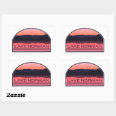 Lake Norman North Carolina Red Sunrise Rechthoekige Sticker (Vel)