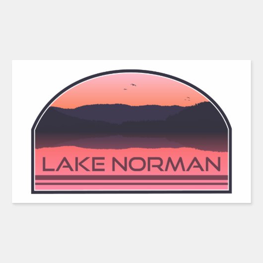 Lake Norman North Carolina Red Sunrise Rechthoekige Sticker (Voorkant)