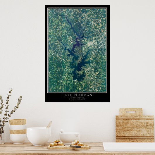 Lake Norman North Carolina Satellite Poster Map (Keuken)
