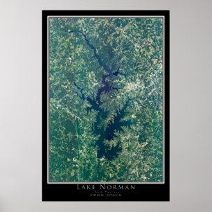 Lake Norman North Carolina Satellite Poster Map