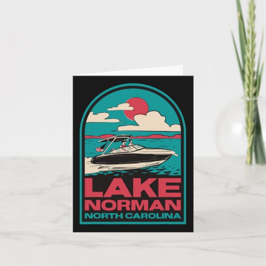 Lake Norman Retro Varend Nc Kaart (Voorkant)