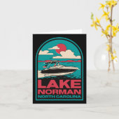 Lake Norman Retro Varend Nc Kaart (Gele Bloem)