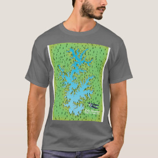Lake Norman South Olina retro kaart T-shirt