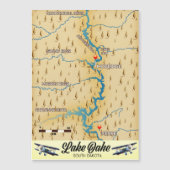 Lake Oahe South Dakota kaart (Voorkant)
