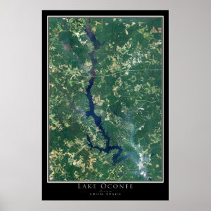 Lake Oconee Georgia Satellite Poster Map