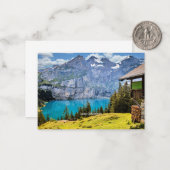 Lake Oeschinen, Zwitserland Notitiekaartje (Voorkant / Achterkant in situ)