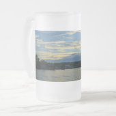 Lake Of The Ozarks Blue Sunset Frosted Glass Beer Matglas Bierpul (Voorkant links)