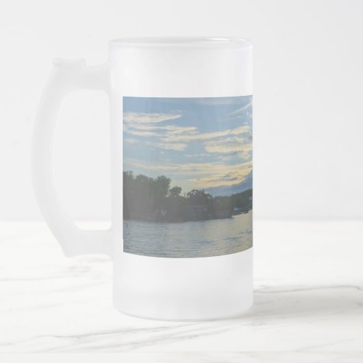 Lake Of The Ozarks Blue Sunset Frosted Glass Beer Matglas Bierpul (Links)