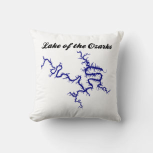 Lake of the Ozarks Missouri Blauwe Kustkaart Kussen