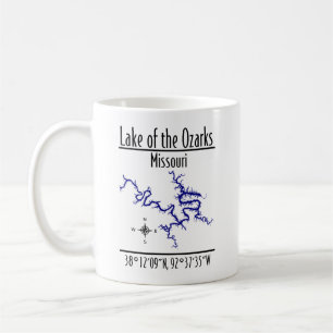 Lake of the Ozarks Missouri Coördinatenkaart Koffi Koffiemok