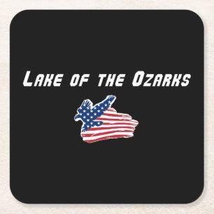 Lake of the Ozarks Missouri Eagle Vlag Coaster Kartonnen Onderzetters