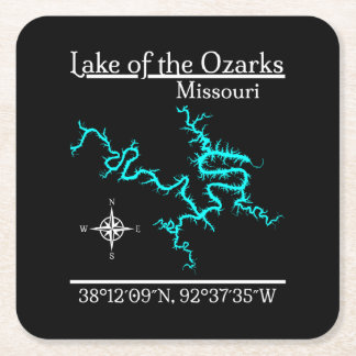 Lake of the Ozarks Missouri Kaart Coördinaten Kartonnen Onderzetters
