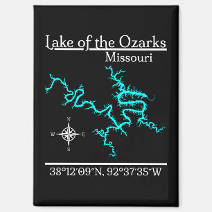 Lake of the Ozarks Missouri Kaart Coördinaten Magneet