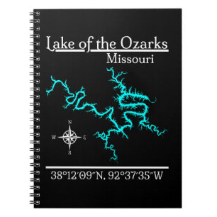 Lake of the Ozarks Missouri Kaart Coördinaten Notitieboek