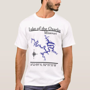 Lake of the Ozarks Missouri Kaart Coördinaten T-shirt