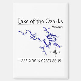 Lake of the Ozarks Missouri Kaart Koelkastmagneet Magneet