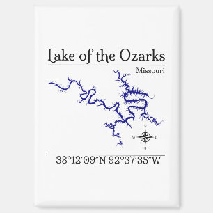 Lake of the Ozarks Missouri Kaart Koelkastmagneet Magneet