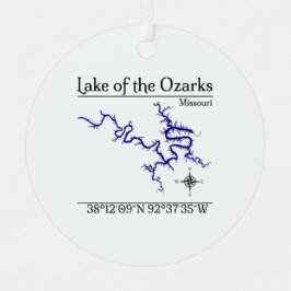 Lake of the Ozarks Missouri Kaart Metaal Ornament