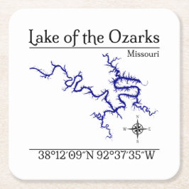 Lake of the Ozarks Missouri Kaart Papier Coaster Kartonnen Onderzetters