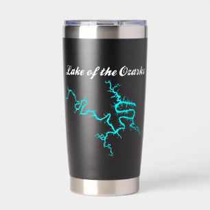 Lake of the Ozarks Missouri Kaart Thermische Tumbl Geïsoleerde Drinkbeker