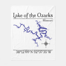 Lake of the Ozarks Missouri Kaart Vliesdeken Fleece Deken