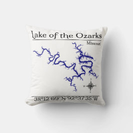 Lake of the Ozarks Missouri Kaart Worpkussen Decor Kussen