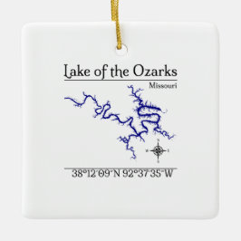 Lake of the Ozarks Missouri Vierkantige Kerstboomo Keramisch Ornament