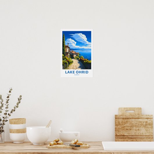 Lake Ohrid Albanië Reisprint Poster (Keuken)