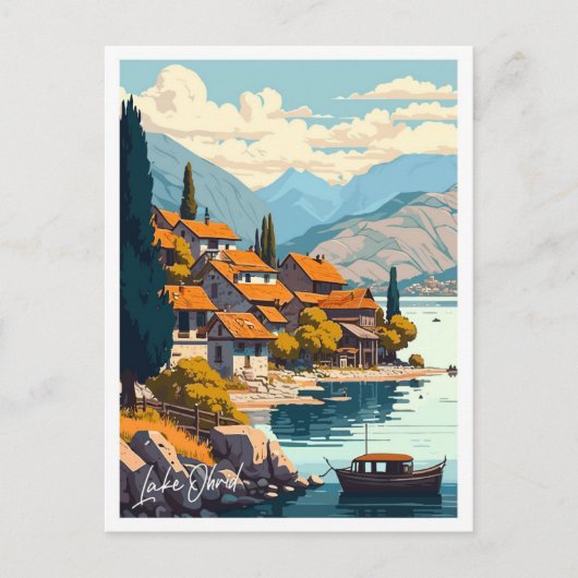 Lake Ohrid Travel  illustratie Briefkaart (Voorkant)