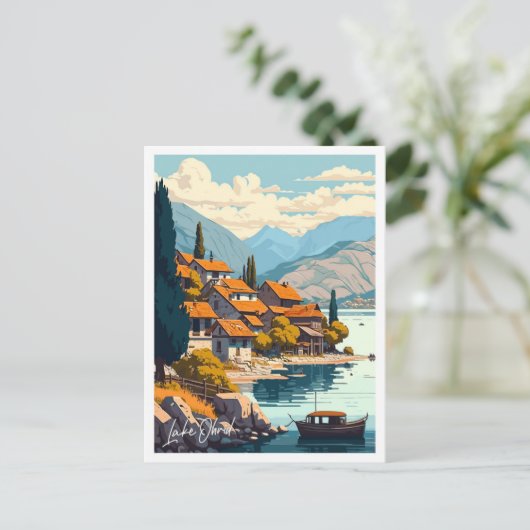 Lake Ohrid Travel  illustratie Briefkaart (Staand voorkant)