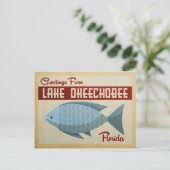 Lake Okeechobee Fish Vintage Travel Briefkaart (Staand voorkant)