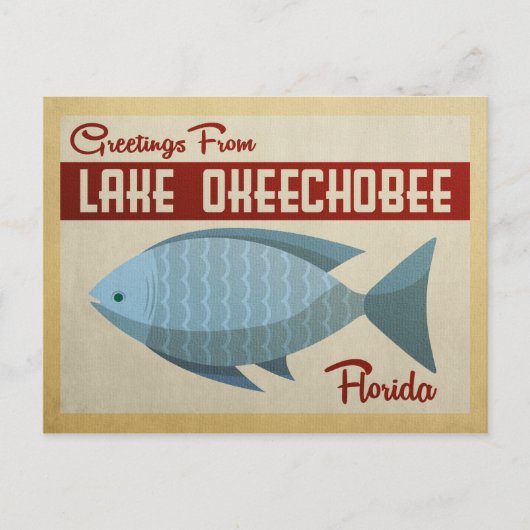 Lake Okeechobee Fish Vintage Travel Briefkaart (Voorkant)