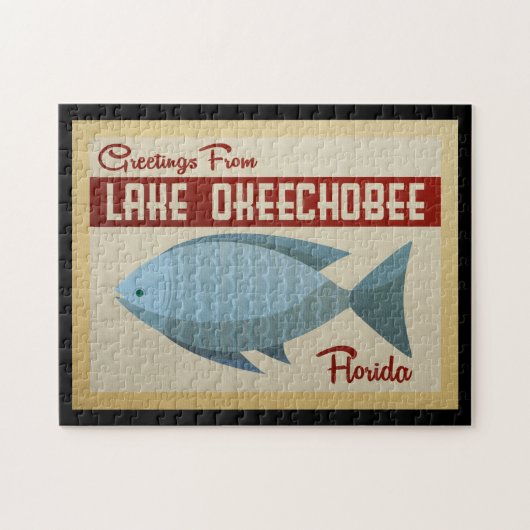 Lake Okeechobee Fish Vintage Travel Legpuzzel (Horizontaal)