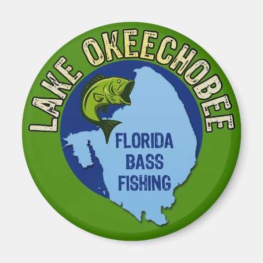 Lake Okeechobee, Florida Bass Vist Magneet (Voorkant)