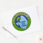 Lake Okeechobee, Florida Bass Vist Ronde Sticker (Envelop)