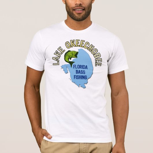 Lake Okeechobee, Florida Bass Vist T-shirt (Voorkant)