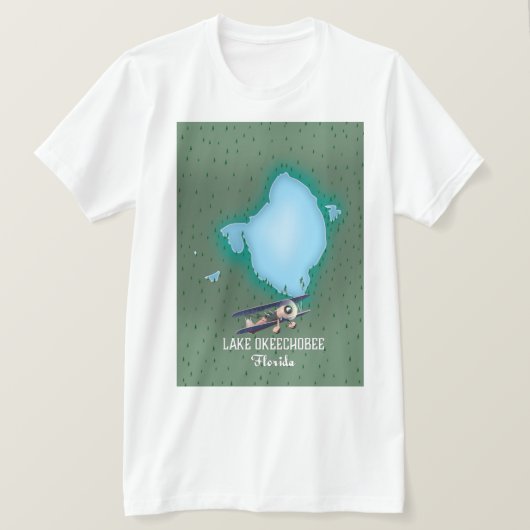 Lake Okeechobee Florida kaart. T-shirt (Design voorkant)
