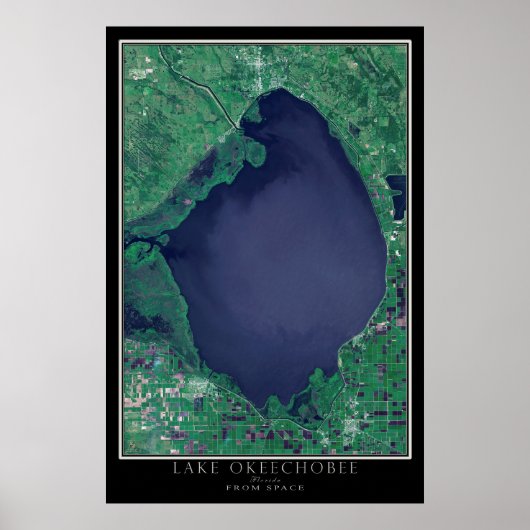 Lake Okeechobee Florida Satellite Poster Map (Voorkant)