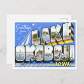 Lake Okoboji, Iowa  Big Letters Briefkaart (Voorkant / Achterkant)