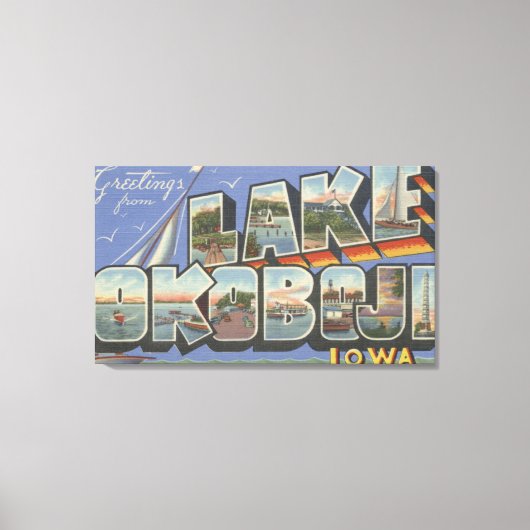 Lake Okoboji, Iowa - Grote letterscènes Canvas Afdruk (Voorkant)