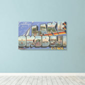 Lake Okoboji, Iowa - Grote letterscènes Canvas Afdruk (Insitu (Houten vloer))