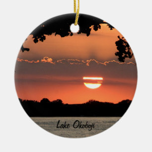 Lake Okoboji met Point of No Return-versiering Keramisch Ornament