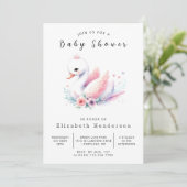 Lake Online Swan Baby shower Kaart (Staand voorkant)