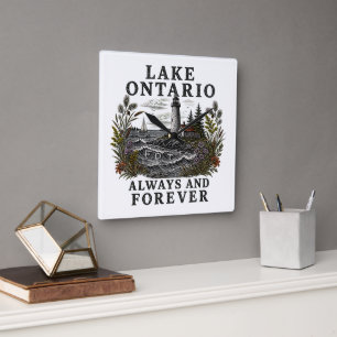 Lake Ontario altijd en voor altijd Vierkante Klok