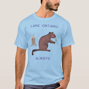 Lake Ontario Beaver Aangepaste tekst T-shirt