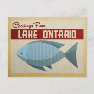 Lake Ontario Blue Fish Vintage Travel Briefkaart