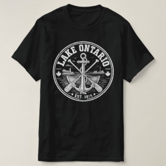 Lake Ontario Est 1615 Vintage Anker Paddle Badge T-shirt