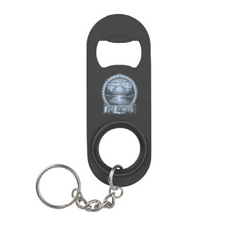 Lake Ontario Etsing-Stijl | Blauw & Grijs Mini Flessenopener