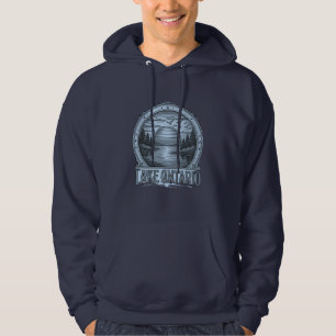 Lake Ontario Etsstijl Blauw & Grijs Hoodie